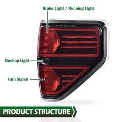 Rear Tail Lights Assembly Ford F150 2009-2014 Clear Lens Left & Right Side