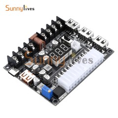 20Pin 24Pin ATX Power Supply Breakout Board Adjustable Voltage Module + Case DIY