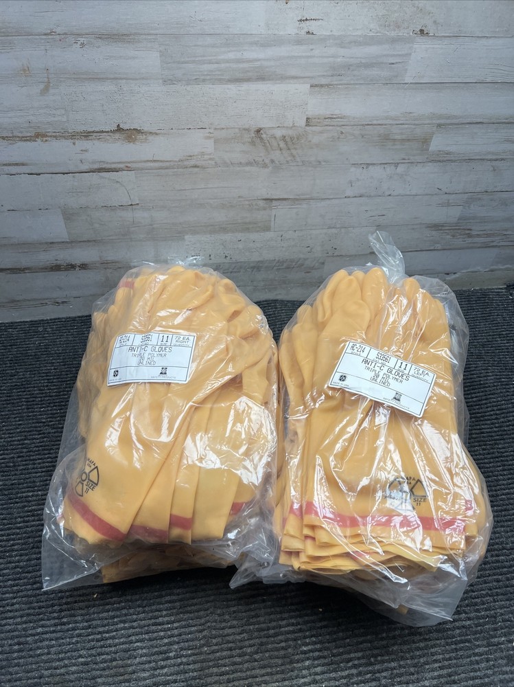 Mapa Triple Polymer 20 Mil unlined Rubber gloves Size 11 made in USA anti-c 72PR