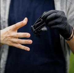 Disposable Nitrile Exam Gloves, 4-4.5 Mil Black, 50pc/box, Cleaning, Medical etc