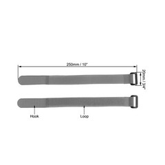 10Pcs Hook and Loop Straps 3/4″ x 10″ Securing Straps Cable Tie Gray
