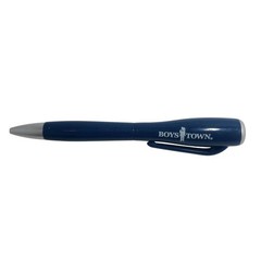 Boys Town Blue Silver Ballpoint Retractable Pen With Mini Flashlight Pen