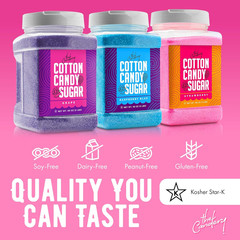 Cotton Candy Floss Sugar (3-Pack) Includes 100 Premium Cones (3-Pack 46Oz with 1