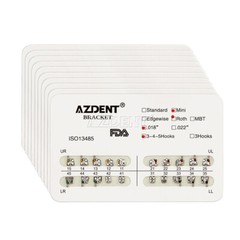 10 Packs AZDENT Dental Orthodontic Brace Brackets Mini Roth Slot 0.018 Hooks 345