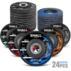 24-Pack Flap Discs, 4-1/2″ X 7/8″, Zirconia Grinding Wheel, 40/60/80/120 Grit