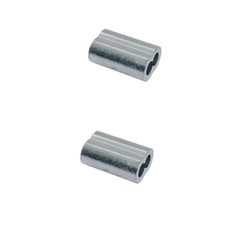 2 Pc 3/8″ Aluminum Sleeve Wire Rope Swage Crimp Clip Duplex Oval Sleeves