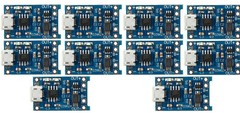 10PCS USB Micro, TYPE-C and Mini Lithium Battery Charger With battery protection