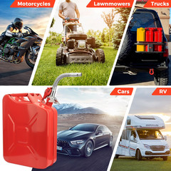 5 Gallon 20L Metal Gas Tank Can Power Emergency Backup Jerry Can Flexible Spout