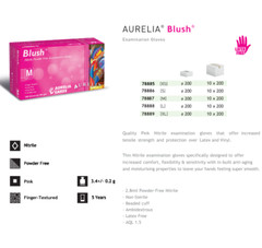 2000 Medium Pink Nitrile Exam Gloves, M, Aurelia Blush Latex Free Pwdr Free