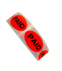1000 PCS – Oval Paid Stickers (.875″x1.5″) Retail Sale Adhesive Labels
