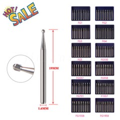 10-100 PCS Dental Carbide Tungsten Steel Burs FG For High Speed Handpiece