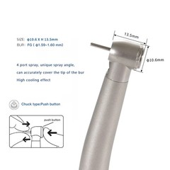 NSK Style Dental LED E-generator Fiber Optic 4 Spray Handpiece 4H Standard Head