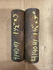 4140 Hot Rolled Steel Bar Round Stock Heat Treated 1 1/2” OD x ~ 5” Lot of 2