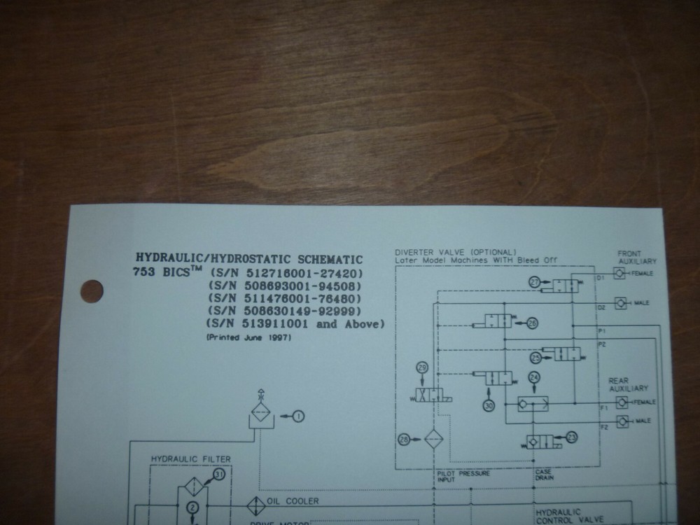 Bobcat 753 BICS Skid Steer Hydraulic Hydrostatic Diagram Manual 512716001-27420
