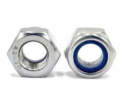 20Pcs M10 X 1.25Mm Nylon Insert Hex Lock Nuts, 304 Stainless Steel Locknuts,Silv