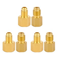 Brass Refrigerant Adapters Kit for R12 R134a Systems Vacuum Pump Port Connection