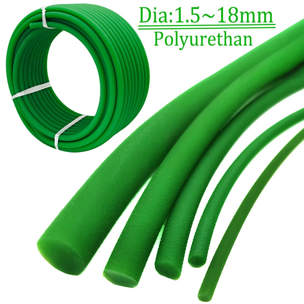 Green Polyurethane Conveyor Belts PU Round Drive Belt Meltable Cord Dia 1mm-18mm