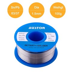 AUSTOR 63-37 Tin Lead Rosin Core Solder Wire for Electrical 1.5mm 100g