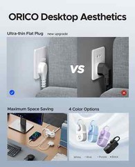 ORICO Travel Power Strip with 4 Outlet 3 USB Charging Station 4ft Extension Cord