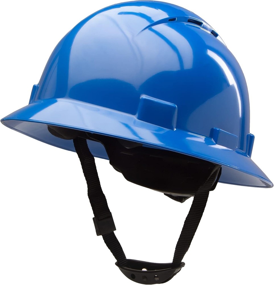 Blue Full Brim Hard Hat with with Fas-trac Suspension
