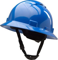 Blue Full Brim Hard Hat with with Fas-trac Suspension
