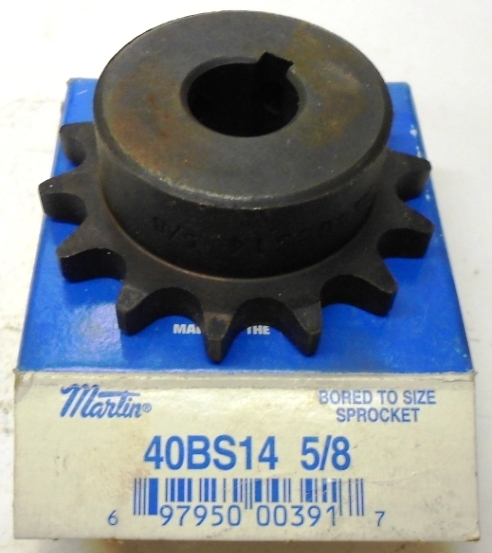MARTIN ROLLER CHAIN SPROCKET 40BS14 5/8, 14 TEETH, 2.47″ OD, LOT OF 2