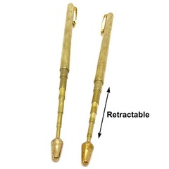 2PCS Copper Dowsing Rods, Retractable Divining 5.9 inches, Yellow