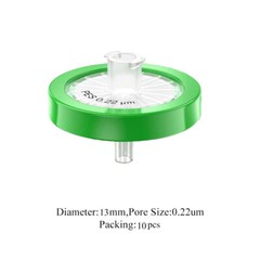 Syringe Filters 0.22um Sterile PES,33mm,Hydrophilic,Lab Filters,Sample Prep,10Pk