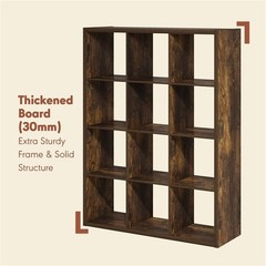 Pemberly Row 12-Cube Media Storage Organizer in Amber Pine Engineered Wood
