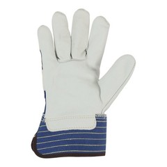 Condor 4Aj82 Leather Gloves, Cowhide, Safety Cuff, Wing Thumb, Full Finger,