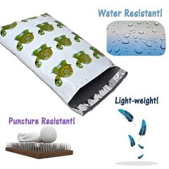 Cute Green & Sea Turtles 10×13 Poly Mailers Combo – Fun Mail Packaging, Boys, Gi