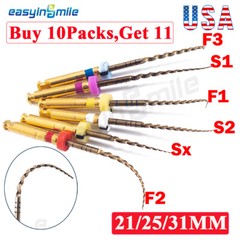 6Pcs Endodontic Dental endo files Rotary X-pro Gold root canal files 21/25/31MM