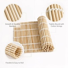 Bamboo Sushi Rolling Mat 9 x 9.375, Natural