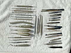 34 Lot of 34 Vintage Branded Dental Tools Picks Tweezers