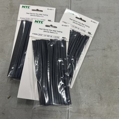 NTE Electronics HS-ASST-1 Heat Shrink Assortment Black 6″ Length 24pcs **3 Packs