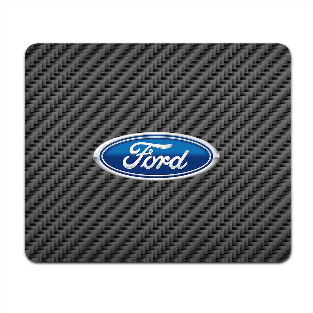 Ford Logo Black Carbon Fiber Texture Graphic PC Mouse Pad