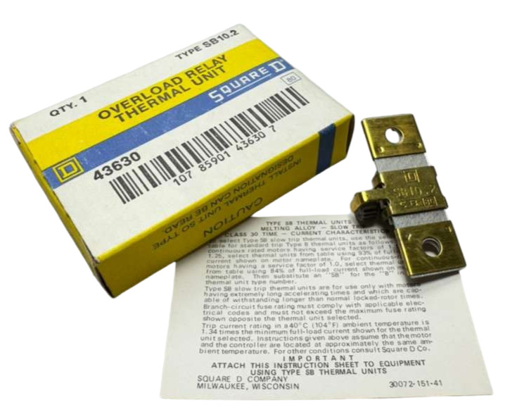 Square D SB10.2 Overload Relay Thermal Heater Element, SB10.20, 43630
