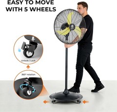 20/24/30 Inch Pedestal Fan 5000 CFM BLDC Motor Remote Oscillating Waterproof