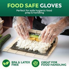 HD PROTECT Disposable Plastic Gloves 600 Pack (Large) – Food Safe, BPA & Late…