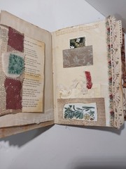 Junk Journal Boho Style Antique Vtg. Ephemera Handmade Book Lg. 9″x6.5″ 116 Pg.