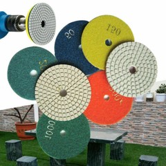 7PCS 5 Inch Diamond Polishing Pads for Wet Granite Stone Marble Concrete Polish