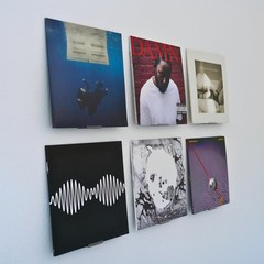 Modern JP Adhesive Vinyl Wall Mount (4-Pack) Strong Hold Record Holder Wall, Re