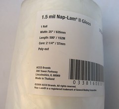 NEW GBC Nap-Lam Il Gloss Laminating Film 1.5 mil 25″X500′ Poly-Out 3125477