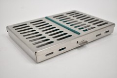 16 Brand New German Stainless Dental/Medical Sterilization Cassette Green/Yellow