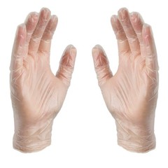 Large Pack of 100 GLOVEWORKS Clear Vinyl Disposable Gloves – Latex & Powder-Free