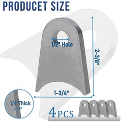 OywhC Weld on Tabs, Steel Shock Mounts, Universal Axle Mount – Pack of 4