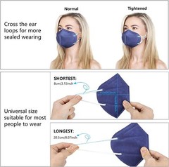 100 /50 /10 Pcs Black Face Mask 5 Layer Mouth & Nose Cover Protector Respirator