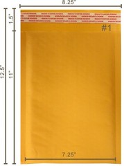 PolycyberUSA 200 #1 Kraft Bubble Envelopes Mailers (Inner 7.25×11)