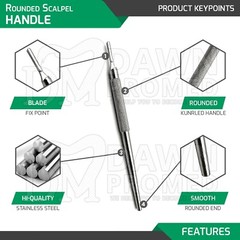 3 Pcs Sterile Surgical BP Scalpel Handle Blade Holder #3 Round Pattern German Gr
