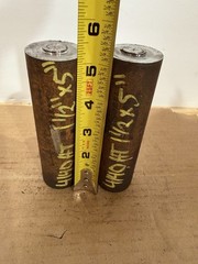 4140 Hot Rolled Steel Bar Round Stock Heat Treated 1 1/2” OD x ~ 5” Lot of 2